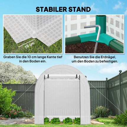 Seră portabilă cu cadru de oțel, capac din plastic, 6x6 ft