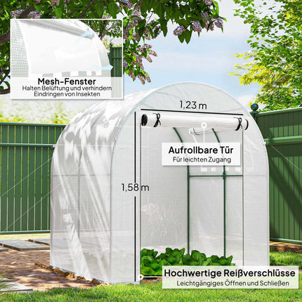 Seră portabilă cu cadru de oțel, capac din plastic, 6x6 ft