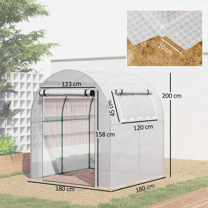 Seră portabilă cu cadru de oțel, capac din plastic, 6x6 ft