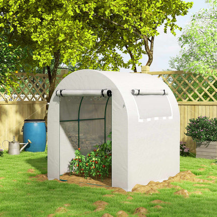 Seră portabilă cu cadru de oțel, capac din plastic, 6x6 ft