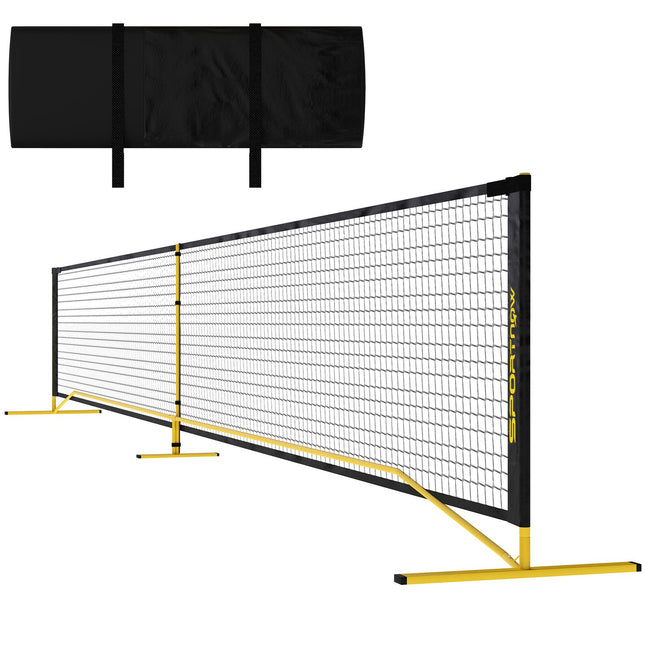 Plasa portabila Pickleball 6,7 m cu geanta de transport Cadru metalic pentru interior exterior galben Aosom