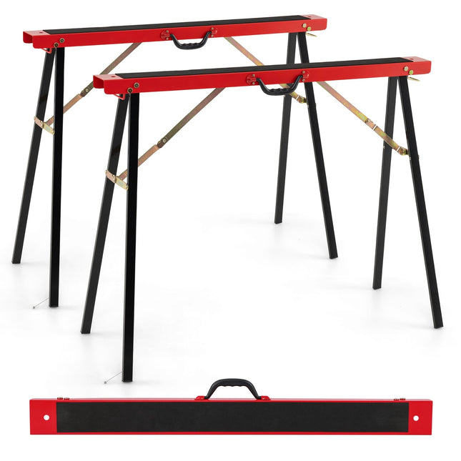 Set de capre de fierăstrău portabil, metal galvanizat, antiderapant, capacitate 375 kg