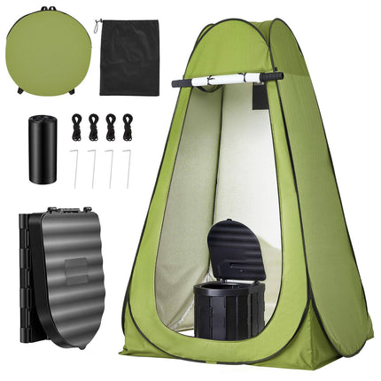 Portable Toilet Kit, 330 lb, Folding Toilet, Pop-Up Tent