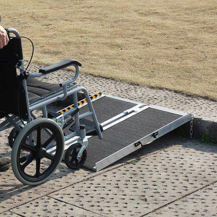 Portable Wheelchair Ramp 61 cm, Folding Aluminum, 800 lb