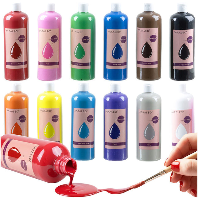 Set de vopsea pentru postere – 12 culori, 500 ml fiecare