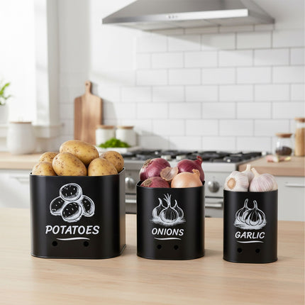 Set cutii pentru depozitarea cartofilor, cepei și usturoiului – ventilate