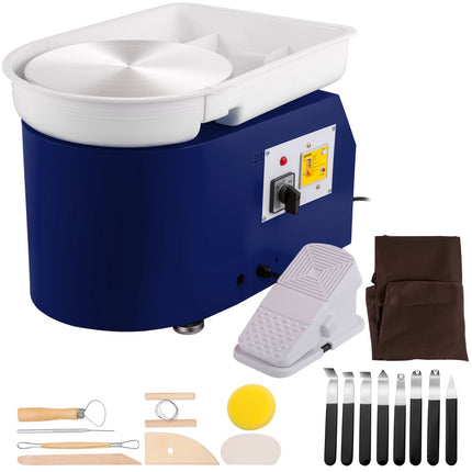 Pottery Wheel 11 Inch, 350W, Foot Pedal, Tool Kit