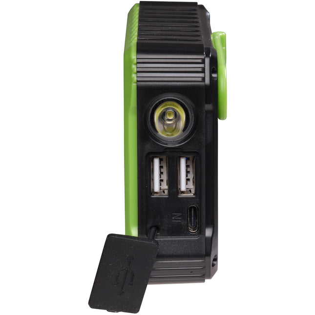 PowerBank 10,000 mAh Solar Cell Crank Black/Green