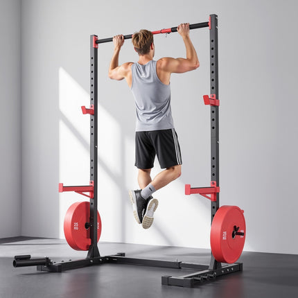 Power Cage Squat Rack, Adjustable Width, Pull-Up Bar