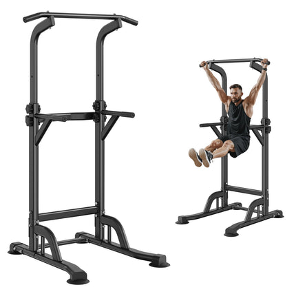 Power Tower Dip Station, 10-Level Adjustable, 330 lb Capacity