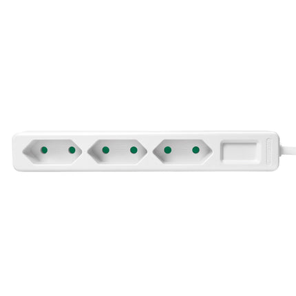 Power outlet Slim Euro 3-way 1.5m White