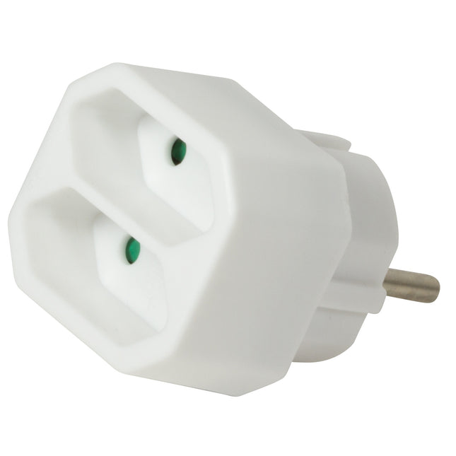 Power outlet with 2 Euro sockets White