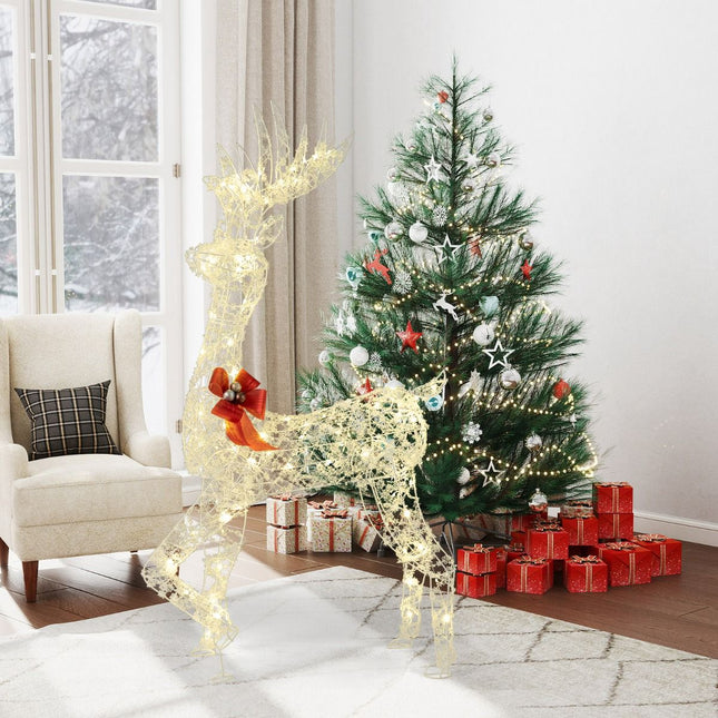 Cerb de Crăciun pre-iluminat, 150 cm, 100 LED-uri pentru interior și exterior