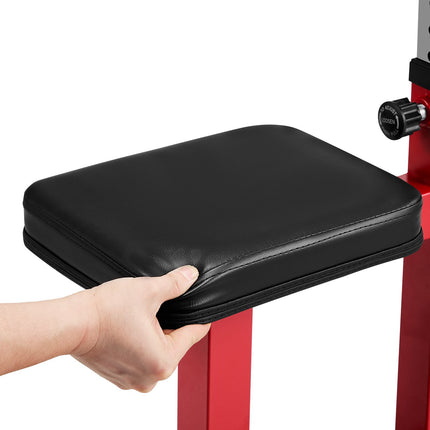 Preacher Curl Bench – Adjustable, 440 lb, Barbell Holder