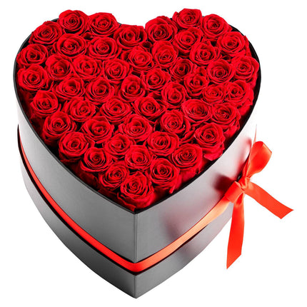 Preserved Roses, 50 Count, Red Heart Gift Box