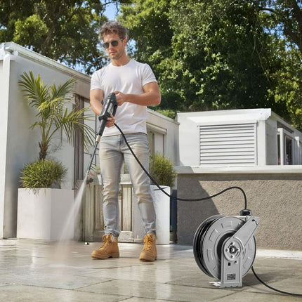 Pressure Washer Hose Reel, 65 ft 1/4 in, Auto Rewind
