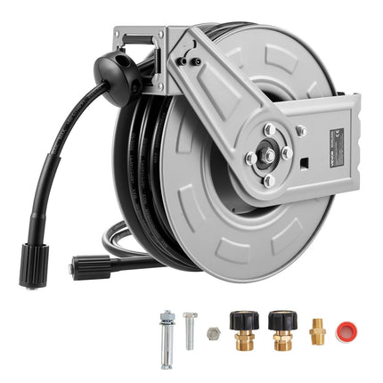 Pressure Washer Hose Reel, 65 ft 1/4 in, Auto Rewind