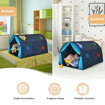 Cort de pat Princess Playhouse cu ferestre și buzunare de depozitare