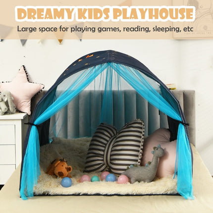 Cort de pat Princess Playhouse cu ferestre și buzunare de depozitare