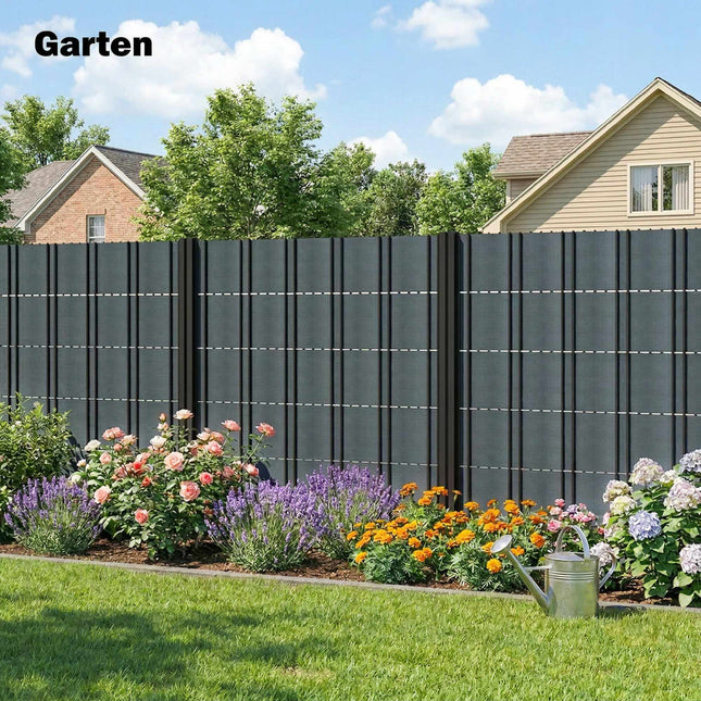 Set benzi pentru gard de intimitate, rezistente la UV, impermeabile, 35 m x 19 cm, gri