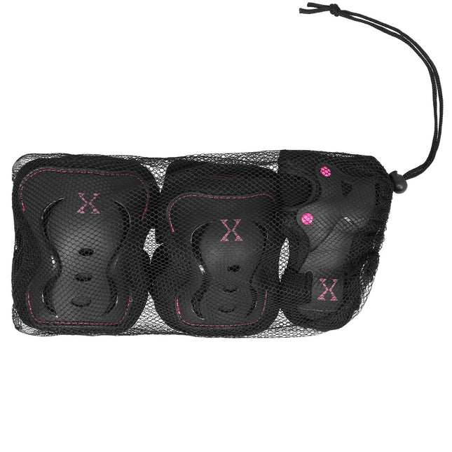 Protective Gear Set, Size S, Black-Pink