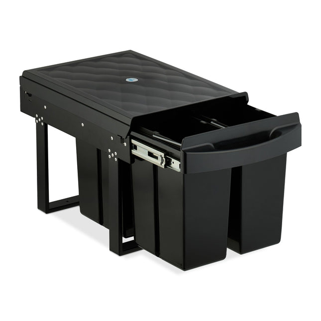 Pull-Out Kitchen Waste Bin, Black, Space-Saving Design