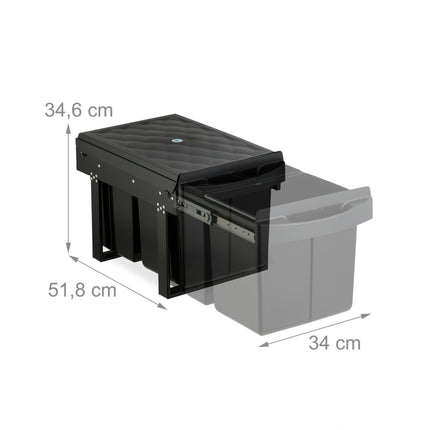 Coș de gunoi de bucătărie extensibil cu capac anti-mirosuri