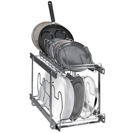 Pull-Out Pan And Pot Rack, 2-Tier Expandable, 12 Inch