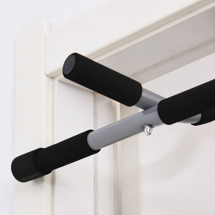 Suport de antrenament multifuncțional pentru bară de tracțiuni, bară de ușă din oțel și spumă, negru + gri, 92X40X17Cm