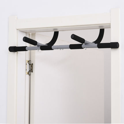 Suport de antrenament multifuncțional pentru bară de tracțiuni, bară de ușă din oțel și spumă, negru + gri, 92X40X17Cm