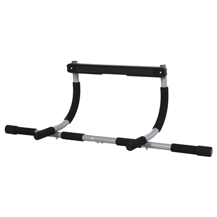 Suport de antrenament multifuncțional pentru bară de tracțiuni, bară de ușă din oțel și spumă, negru + gri, 92X40X17Cm