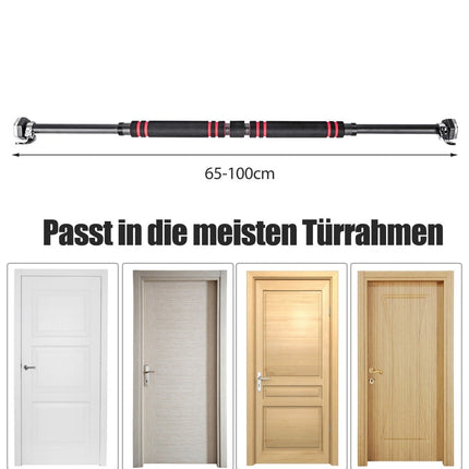Bară de tracțiuni pentru ușă, mânere din spumă antiderapante, 65-100 cm