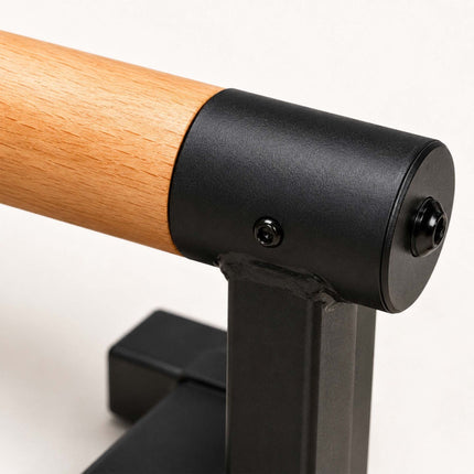 Push-Up Bars with Beech Wood Grips and Steel Frame, Set of 2, 120 kg Load