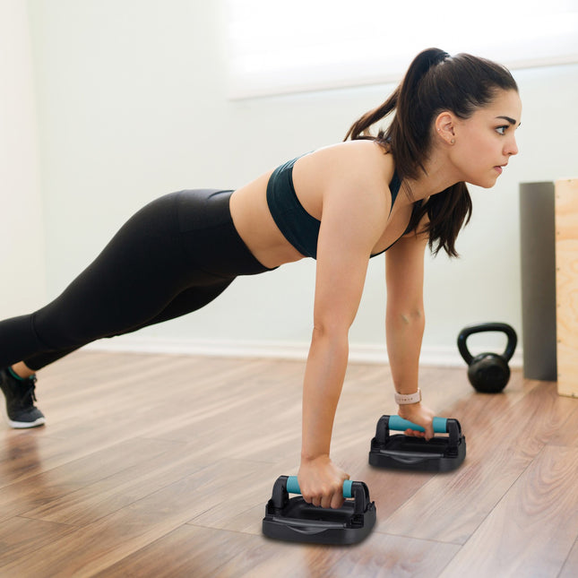 Mânere push-up cu roți, set de 2