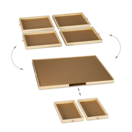 Puzzle board with 6 drawers