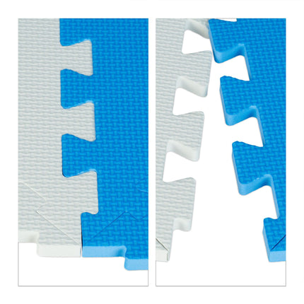 Puzzle mat albastru-alb