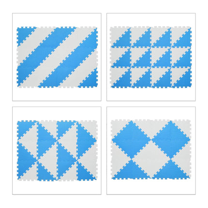 Puzzle mat albastru-alb