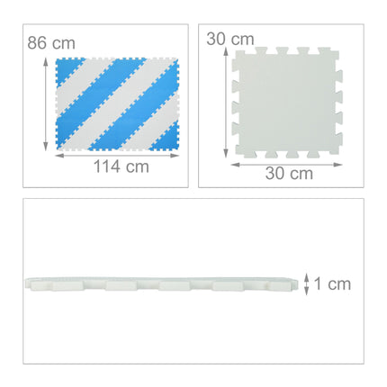 Puzzle mat albastru-alb
