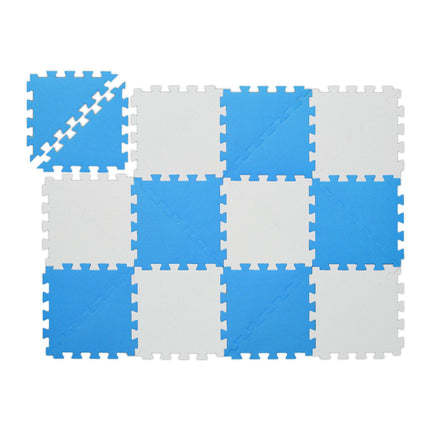 Puzzle mat albastru-alb