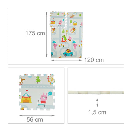 Covoraș puzzle duo: bufniță / elefant