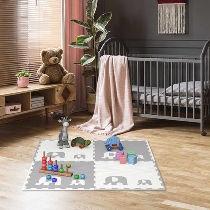 Puzzle mat elefanți