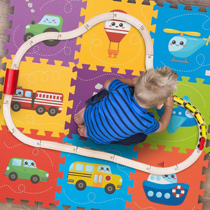 Covoraș puzzle cu vehicule