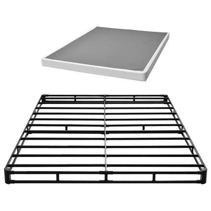 Queen Box Spring, 4-Inch Steel Frame, Washable Cover