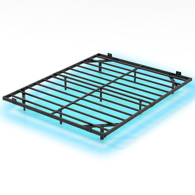 Cadru de pat plutitor Queen Size cu lumini LED, metal, 160x200 cm