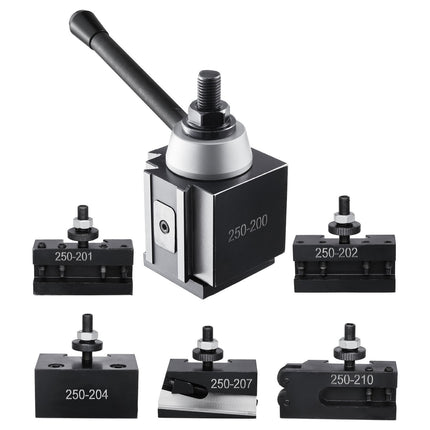 Quick Change Tool Post Set, 6-Piece Wedge Type, 10–15 in
