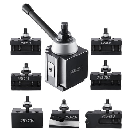 Quick Change Tool Post Set, 8-Piece, Piston, 10–15 in