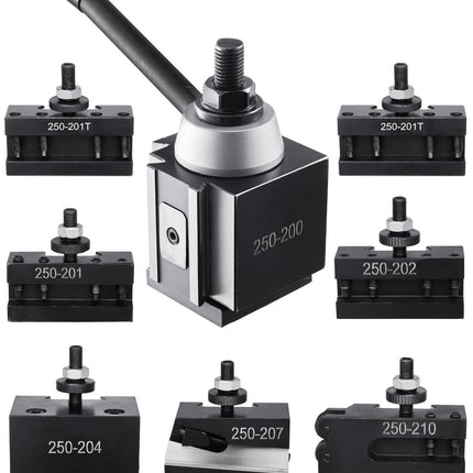 Quick Change Tool Post Set, 8-Piece, Piston, 10–15 in