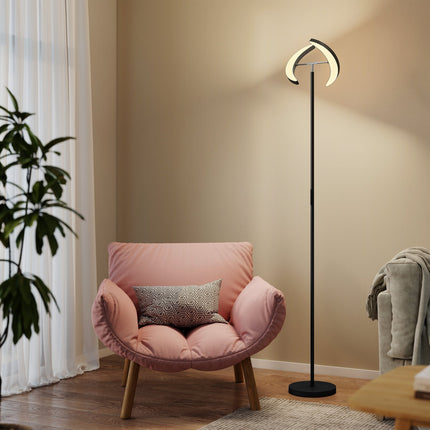 Lampă de podea RGB, reglabilă, capete rotative, neagră