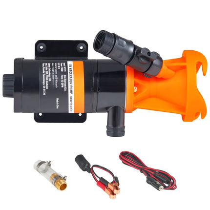 RV Macerator Pump, 12V 12 GPM, Quick-Release Waste Sewer