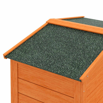 Rabbit cage in fir wood on two levels, winterproof with ramp